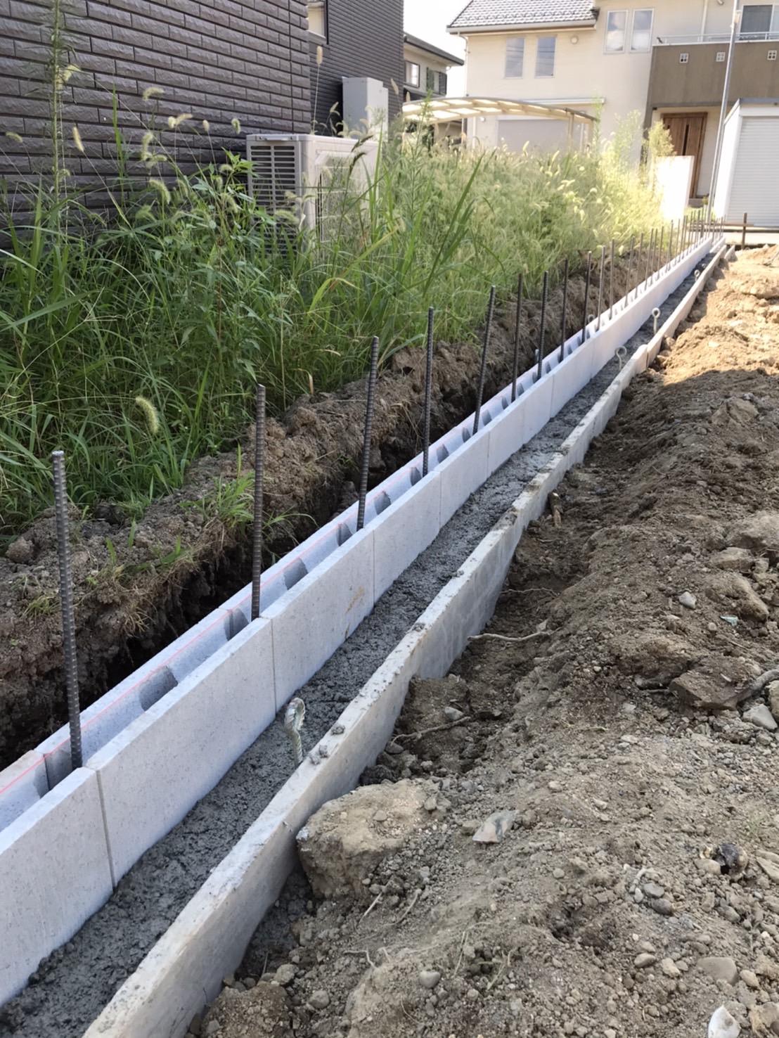 境界ブロック積工事（守山市）